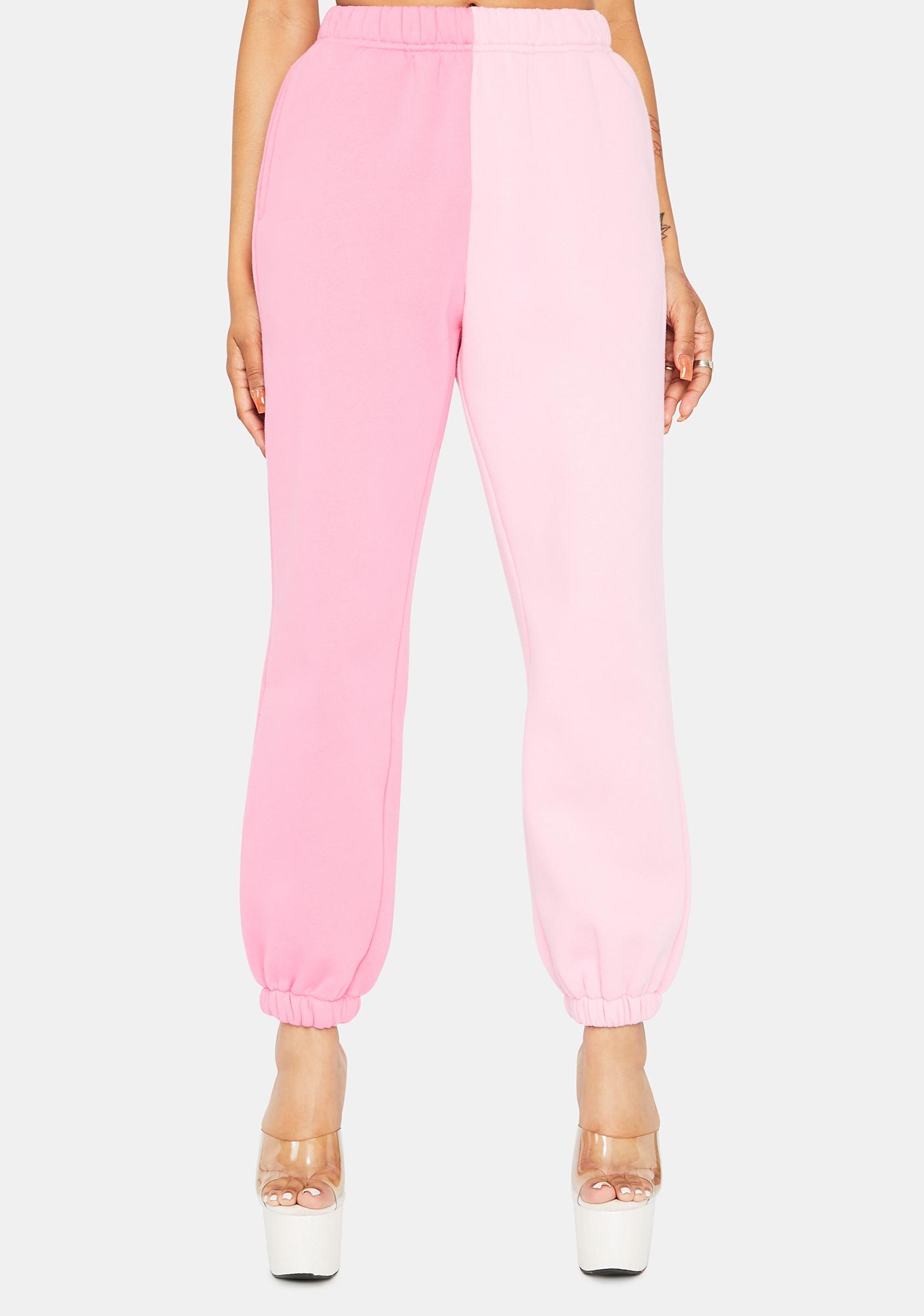 pastel pink sweatpants