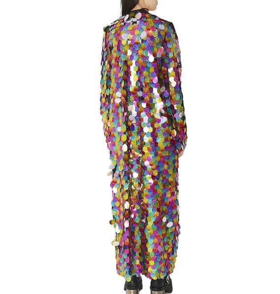 Jaded London Rainbow Sequin Maxi Kimono Dolls Kill 