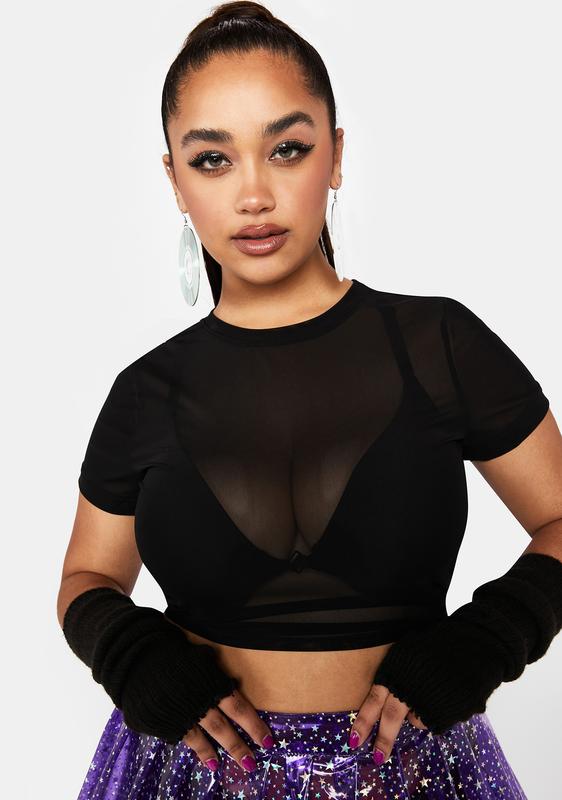 sheer crop top plus size