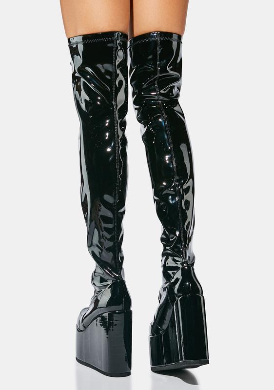 vinyl platform boots