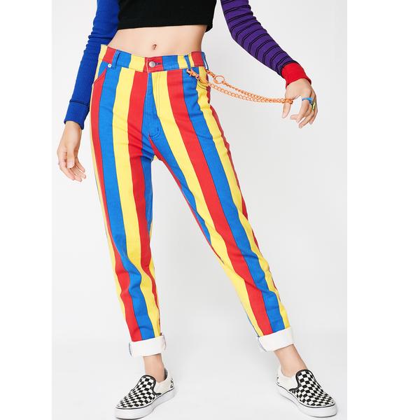 Striped Denim Rainbow Jeans | Dolls Kill