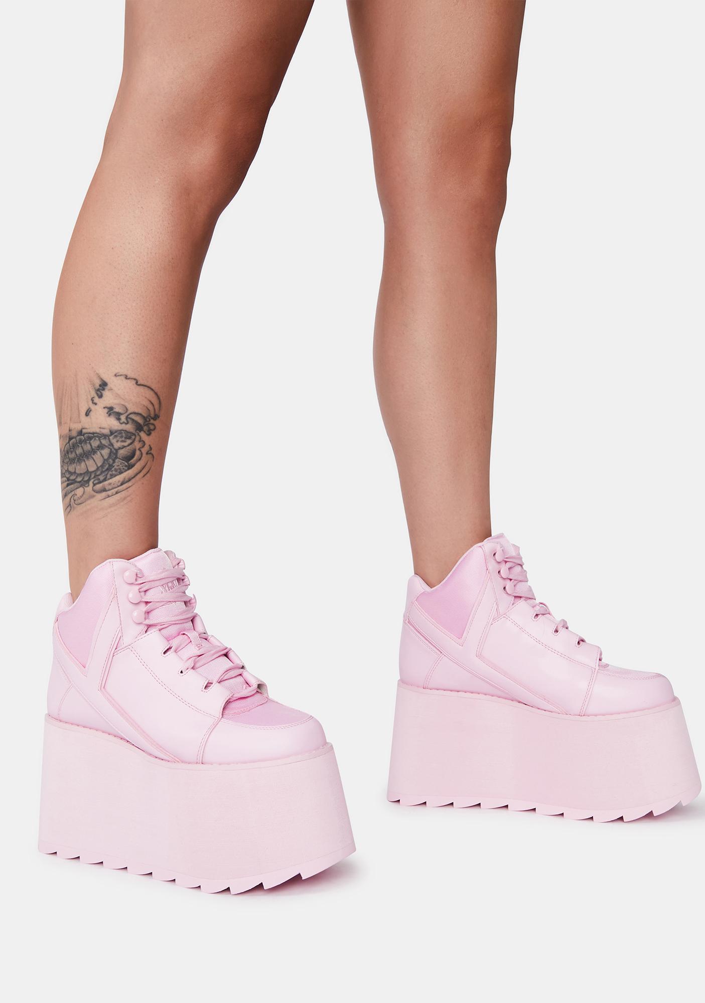Y.R.U. Pink Qozmo 2 Platform Sneakers 