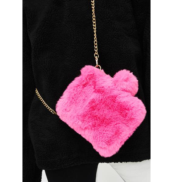 fuzzy pink purse