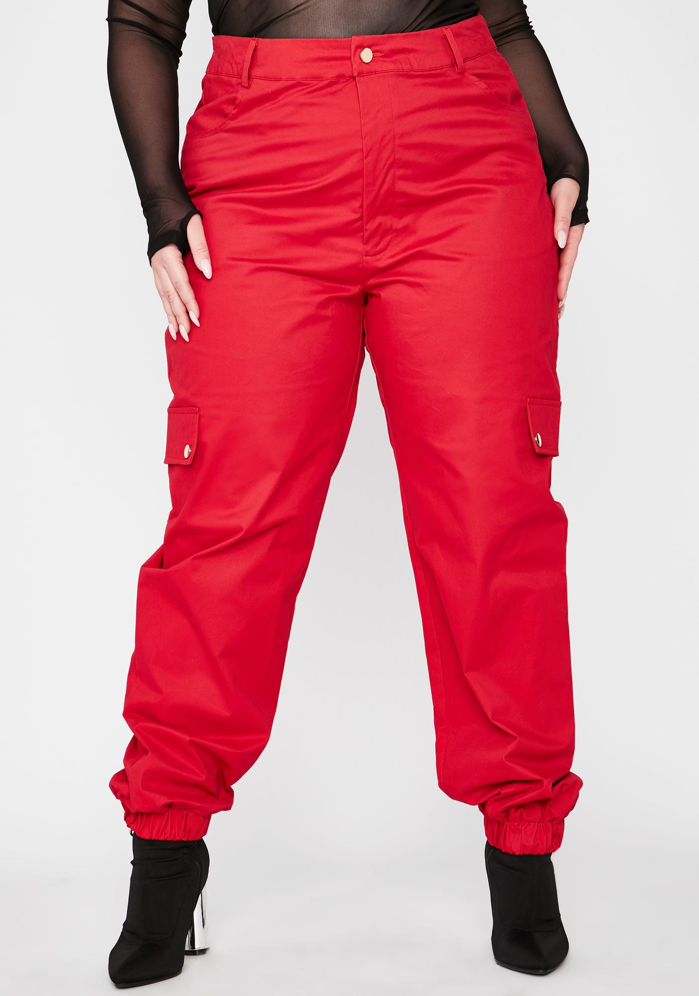 plus size high waisted cargo pants
