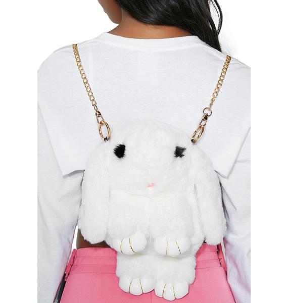 Fuzzy White Bunny Backpack Dolls Kill