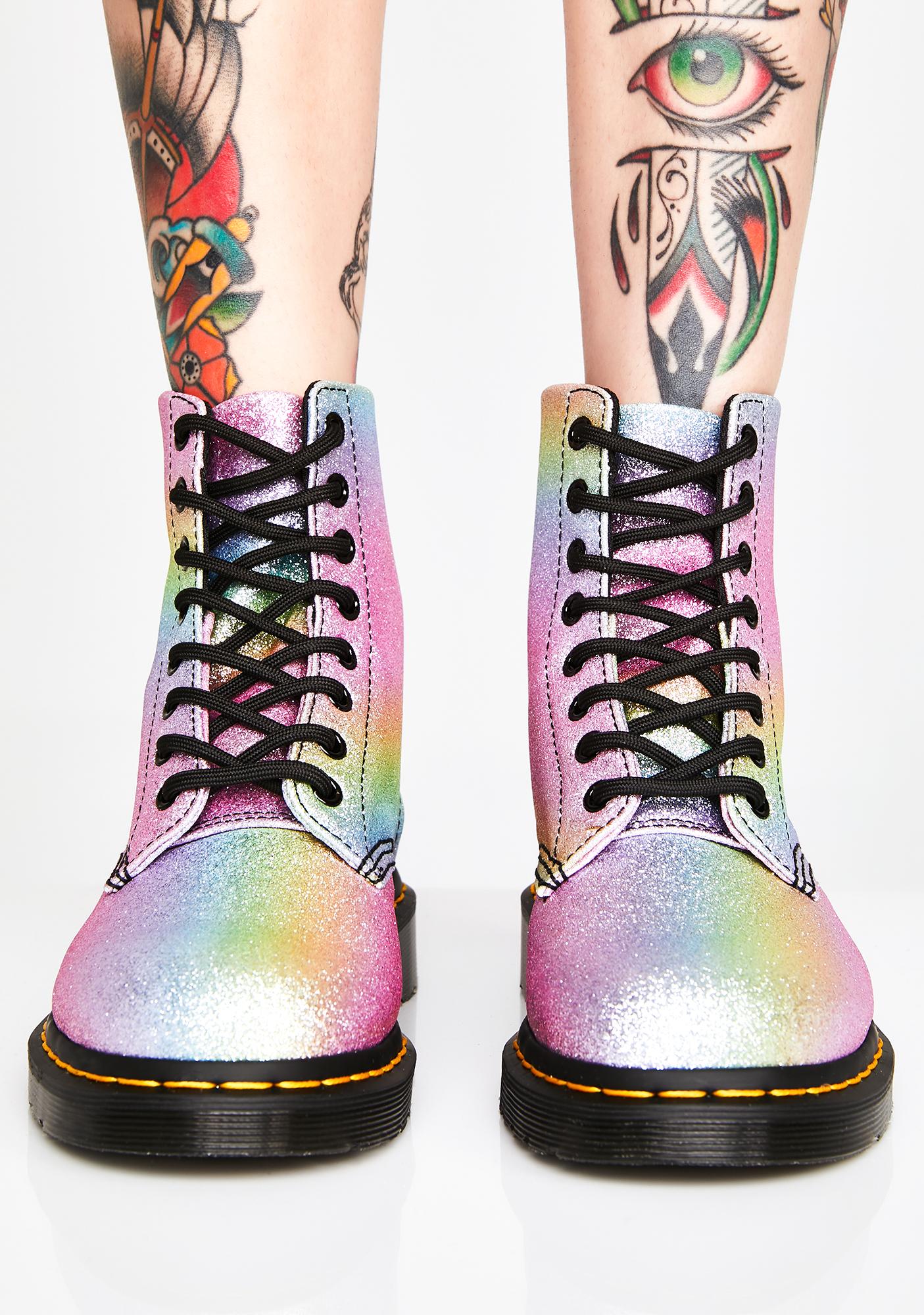 rainbow sparkle boots