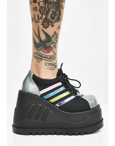 rainbow rebellion platform sneakers