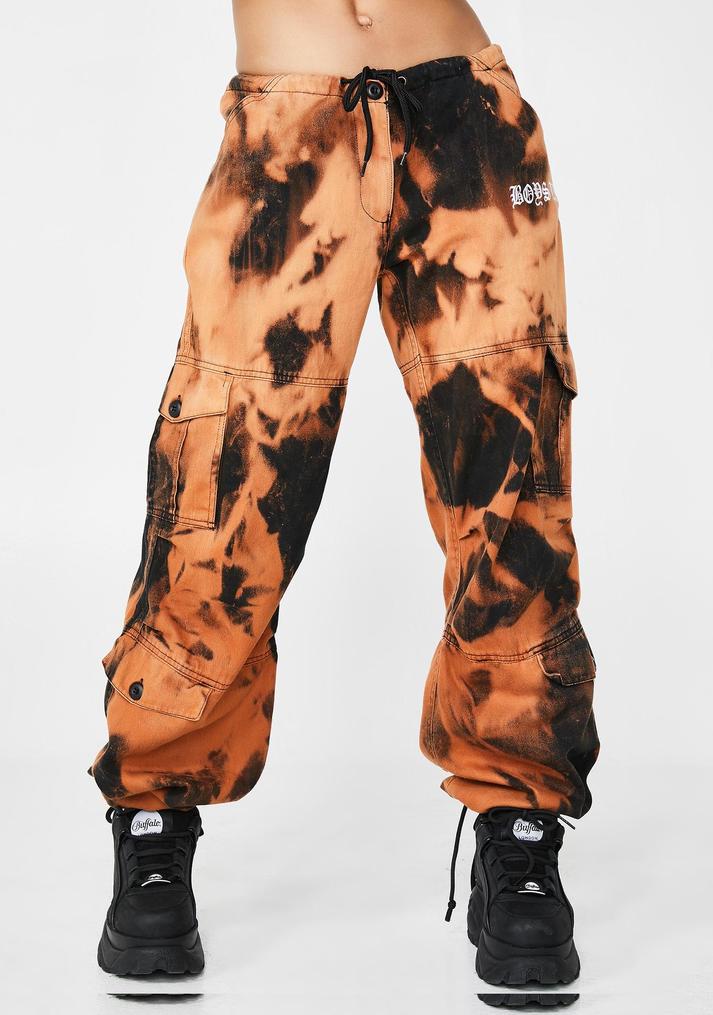 acid wash cargo jeans