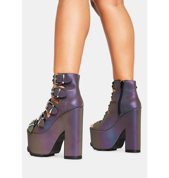 reflective high heels