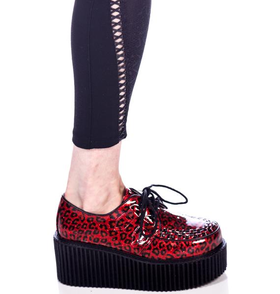 Demonia Cheetah Glitter Creepers Dolls Kill