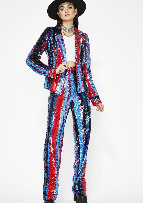 sequin pant suit