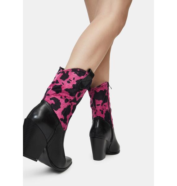 pink cow print shoes
