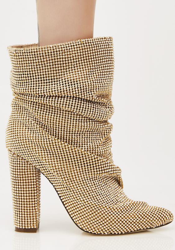 gold slouch boots