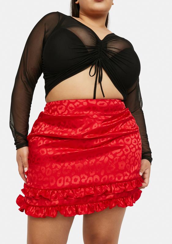 plus size red mini skirt