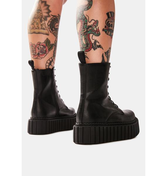 lamoda chunky creeper boots with pink hearts