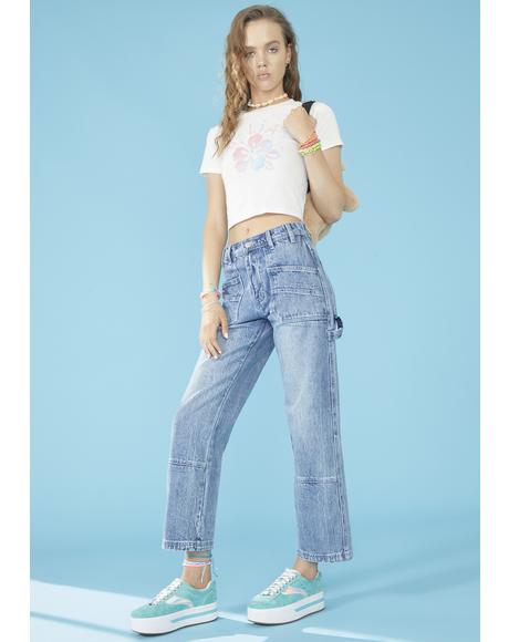 Rollas 80s Pink Sailor Wide Leg Jeans | Dolls Kill