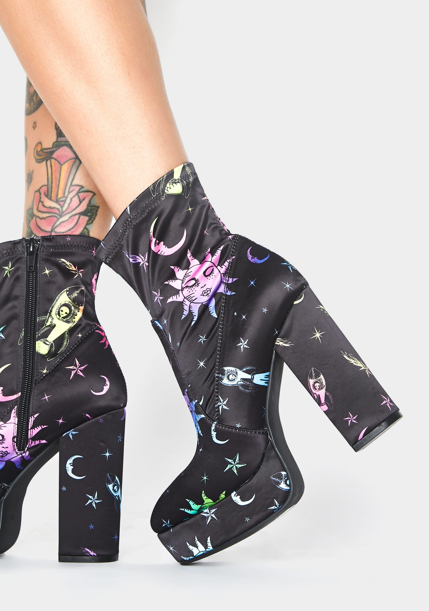 Current Mood Rainbow Celestial Platform Boots Dolls Kill