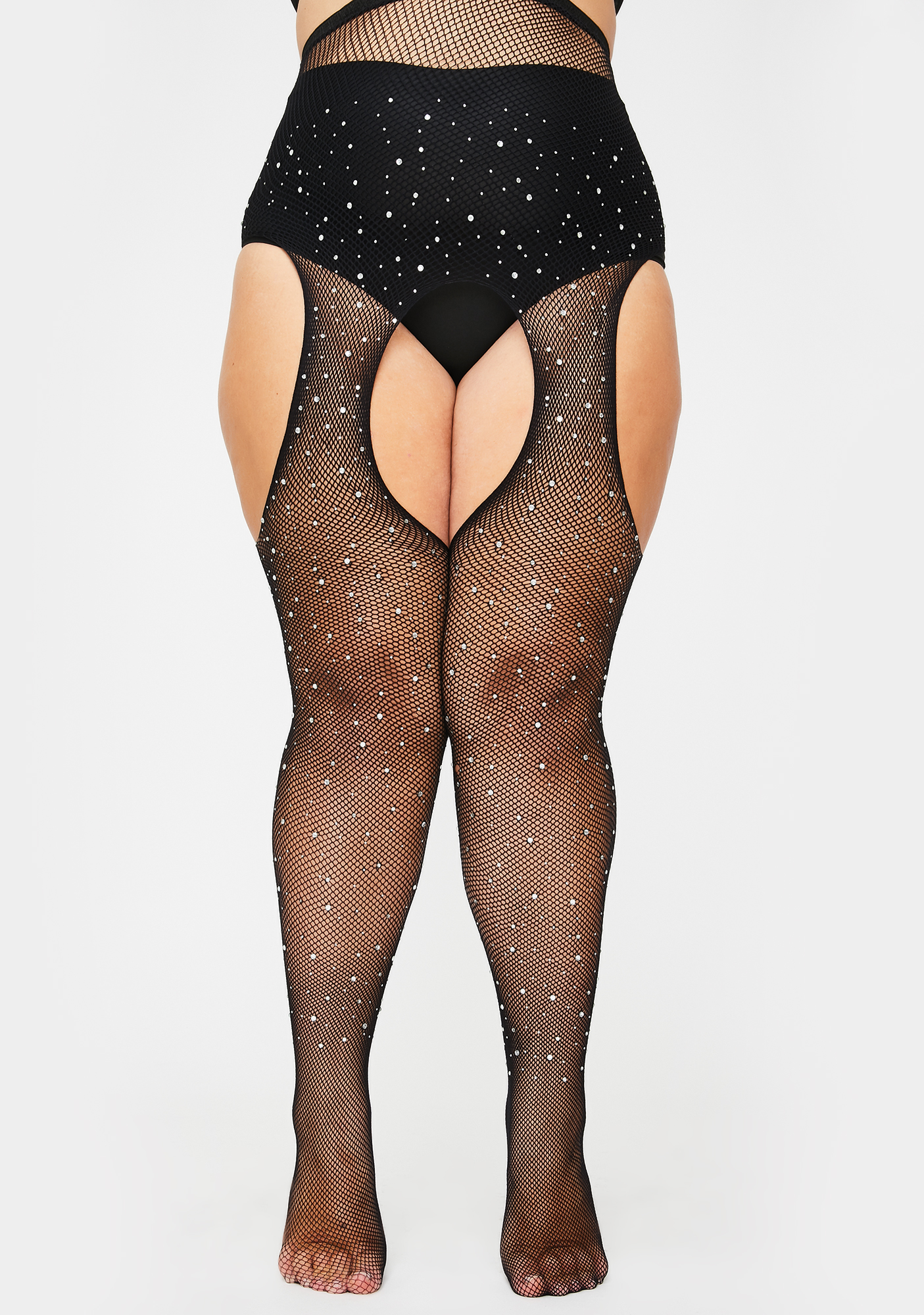 plus size rhinestone tights