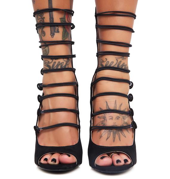 Strappy Peep Toe Heels Dolls Kill