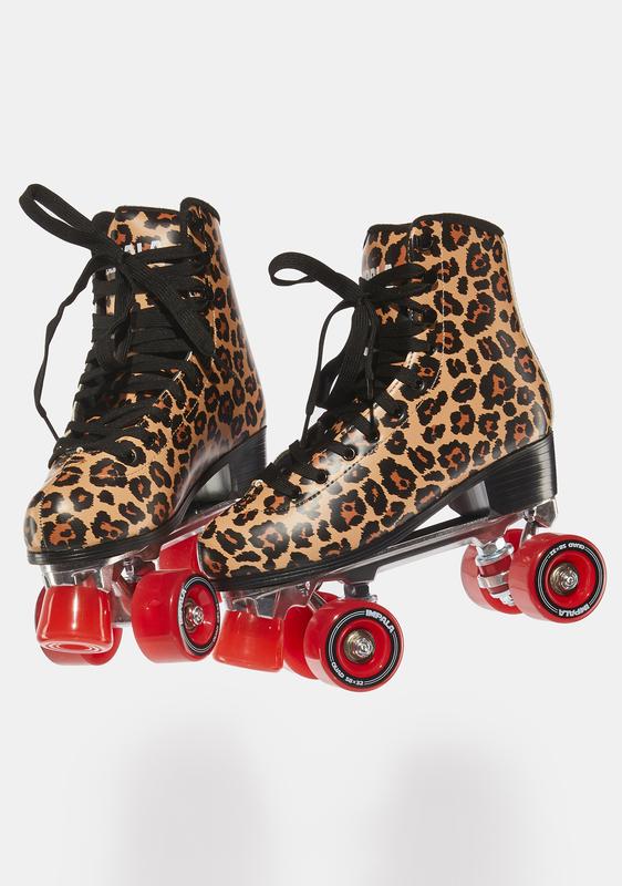 Impala WomensLeopard Size: 6 Quad Roller SkatesVegan
