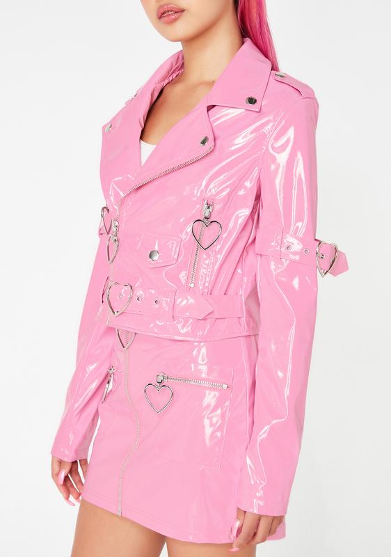 pink patent jacket