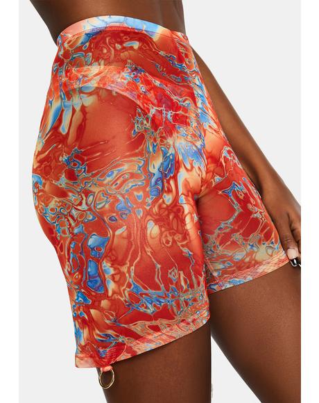 black sheer biker shorts