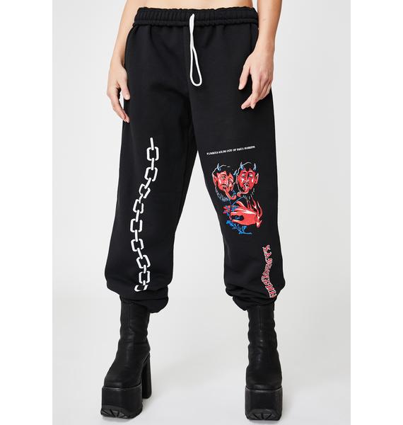 sweatpants with flowers