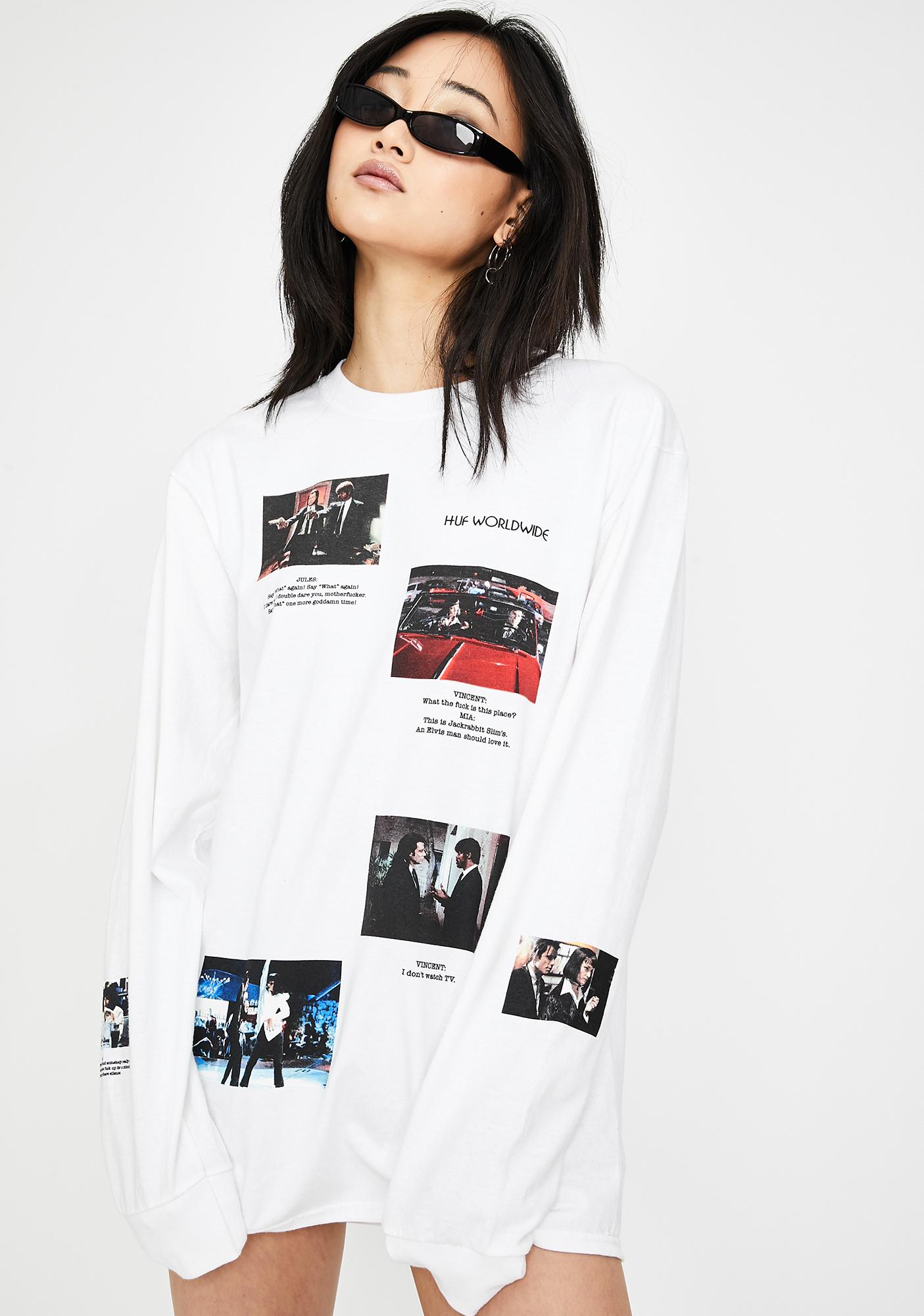 pulp fiction long sleeve shirt white