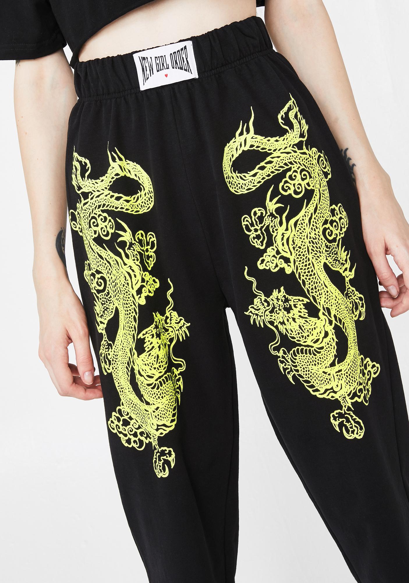 dragon print joggers