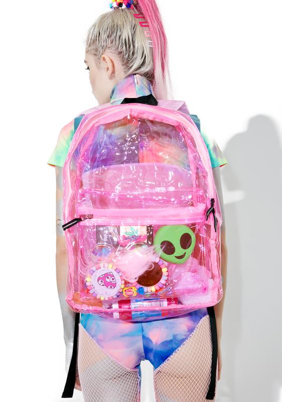 pink clear backpack