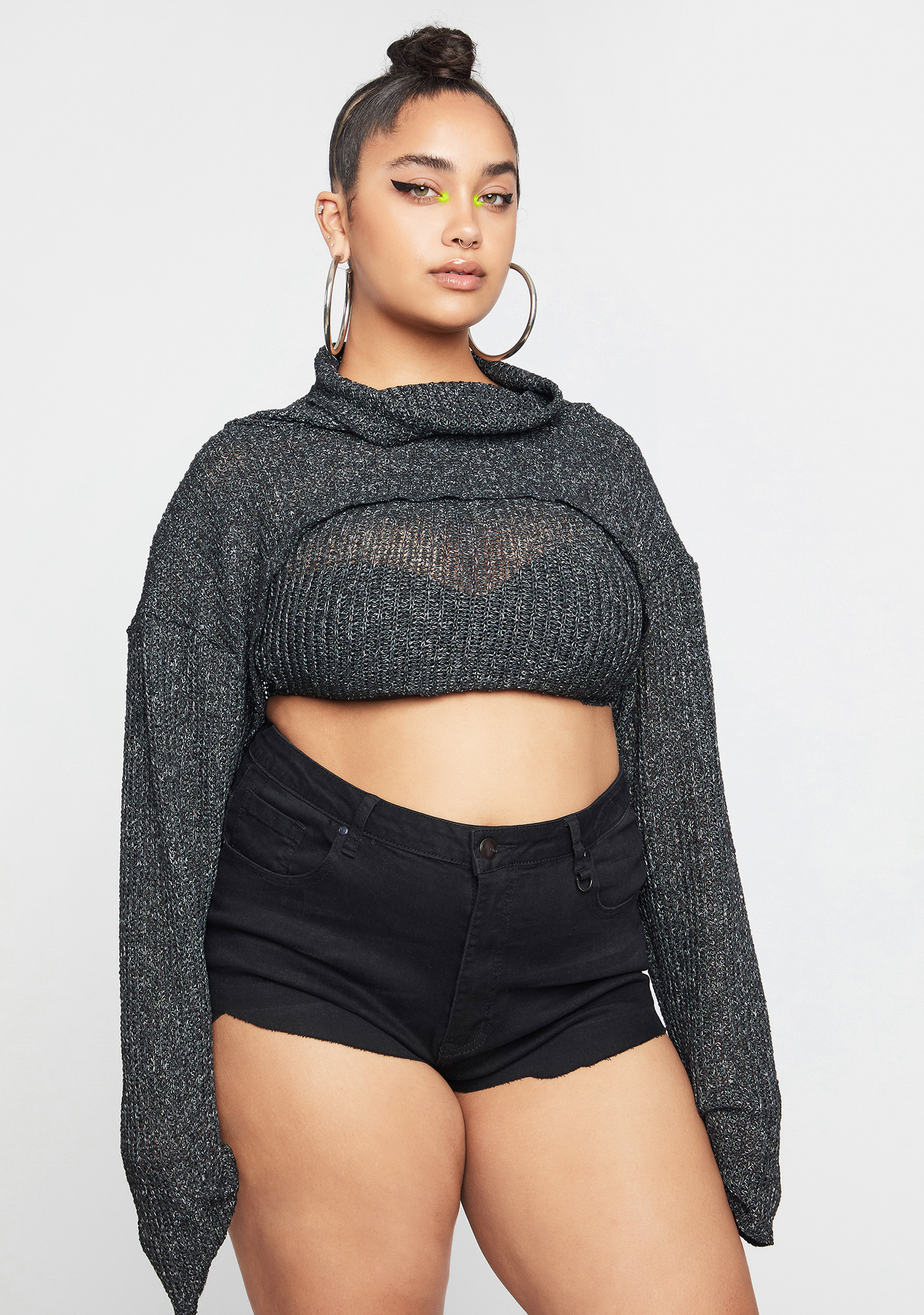 plus size turtleneck crop top