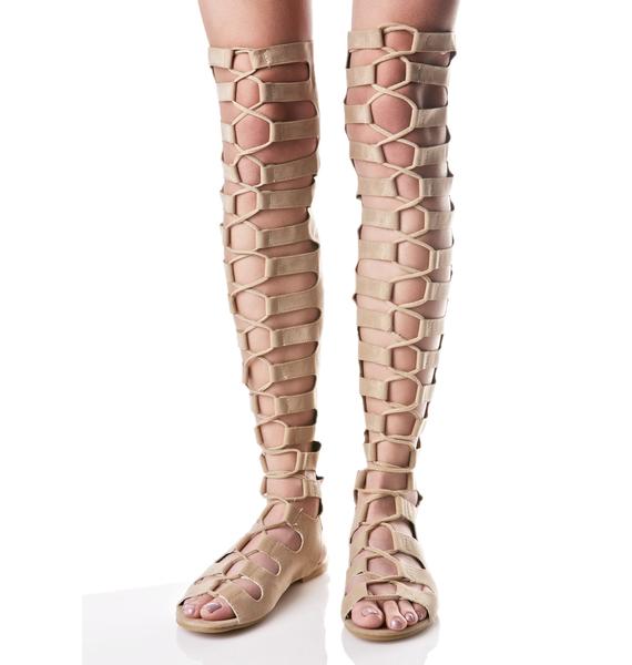 nude gladiator sandals