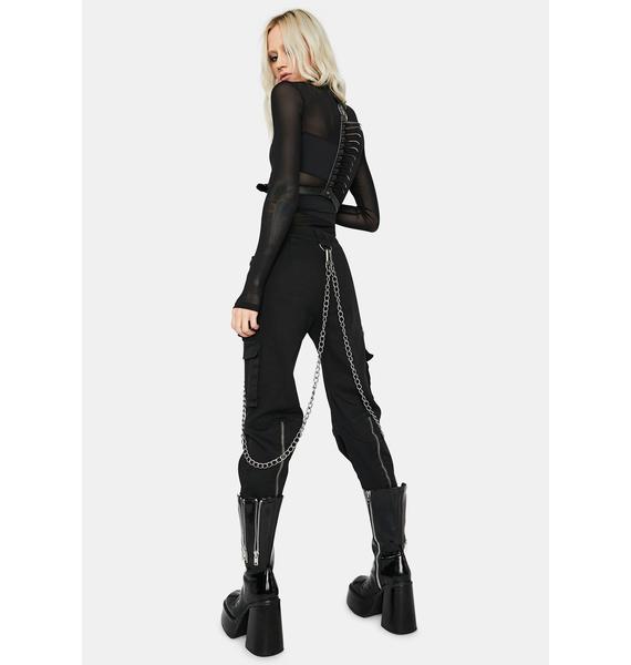 FAN ALL FLAMES Heavy Metal Rave Pants Dolls Kill