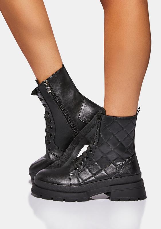 quilted combat boots