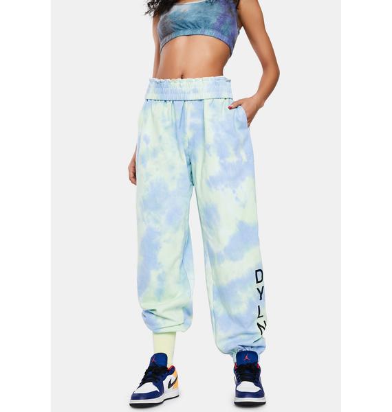 pink tie dye track pants