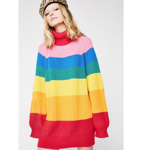 Lazy Oaf Rainbow Roll Neck Jumper | Dolls Kill