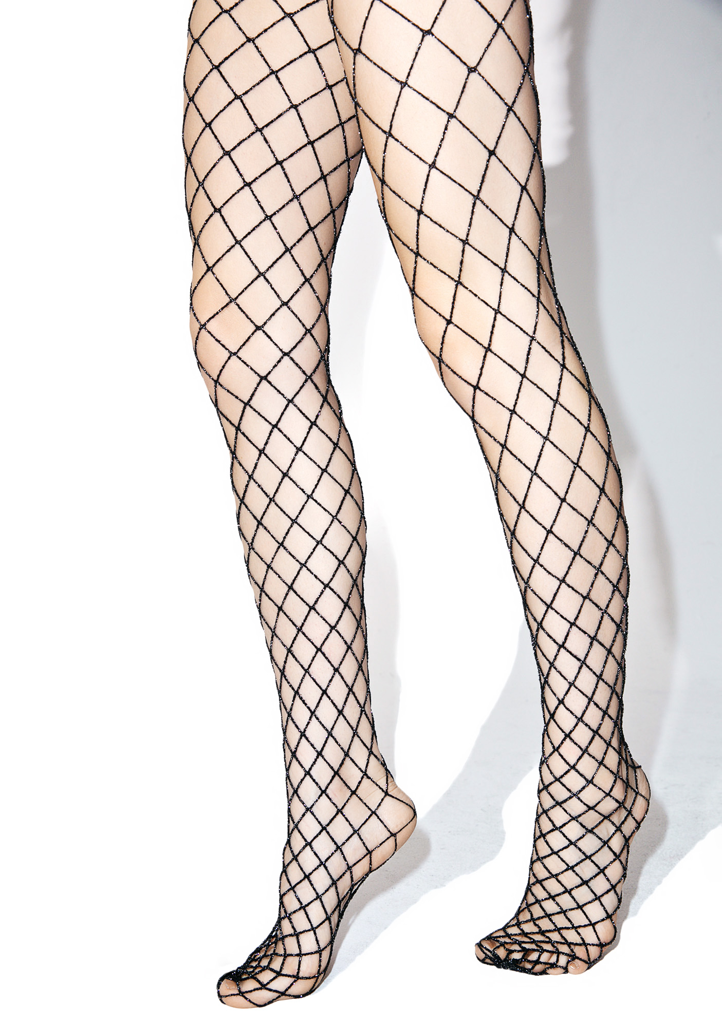 white sparkly fishnets