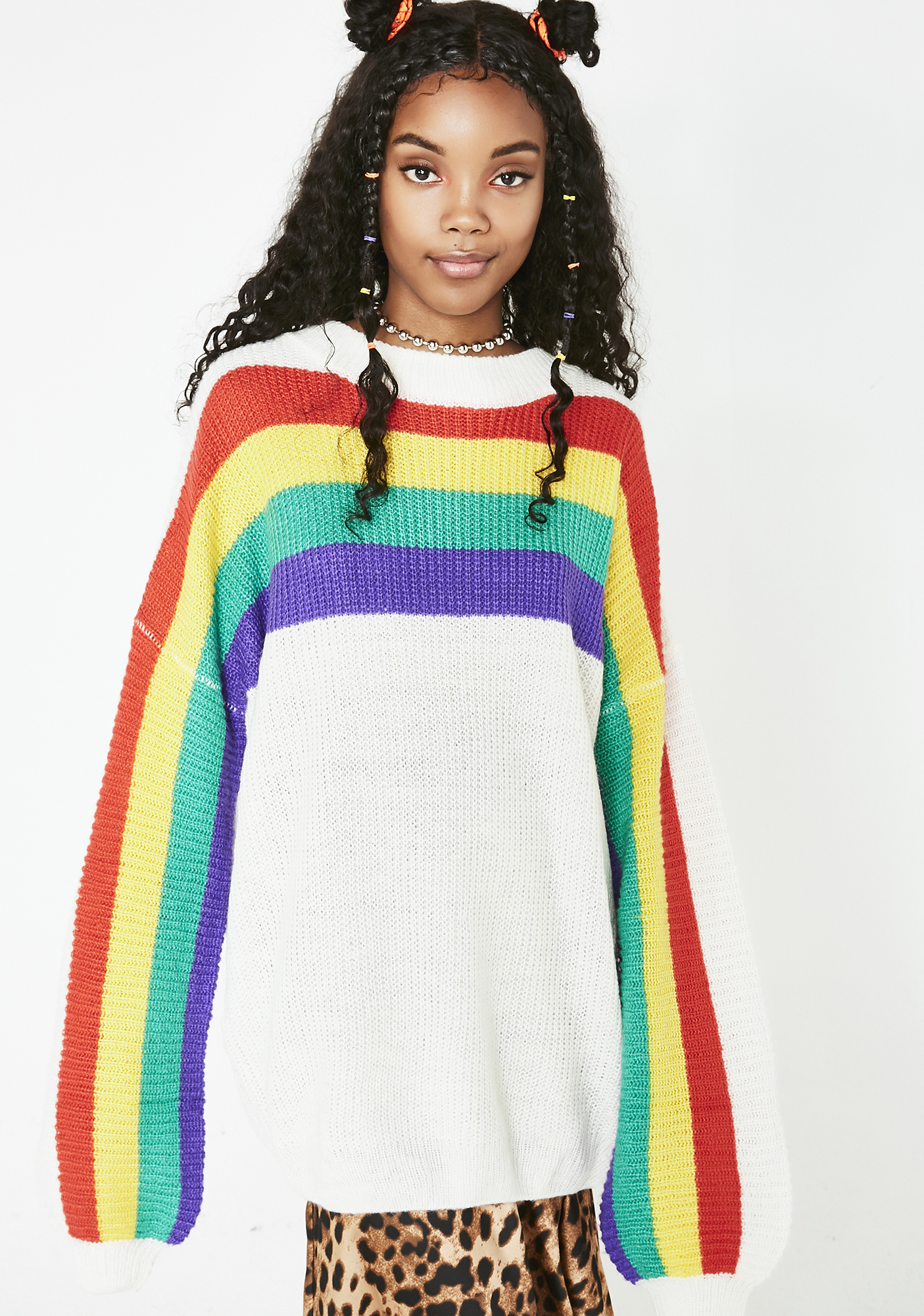 dolls kill rainbow cardigan