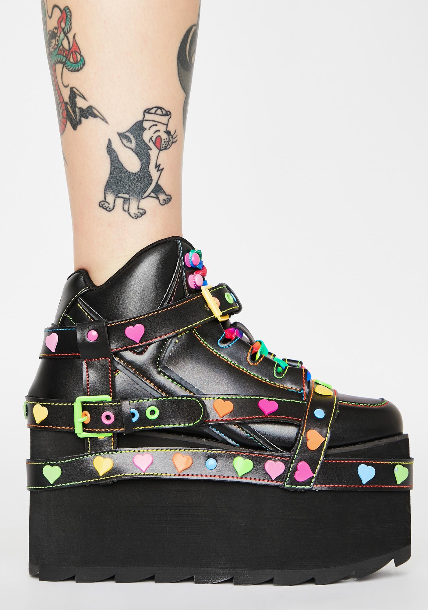 heart platform shoes