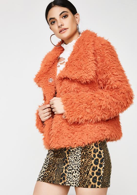 fluffy orange jacket