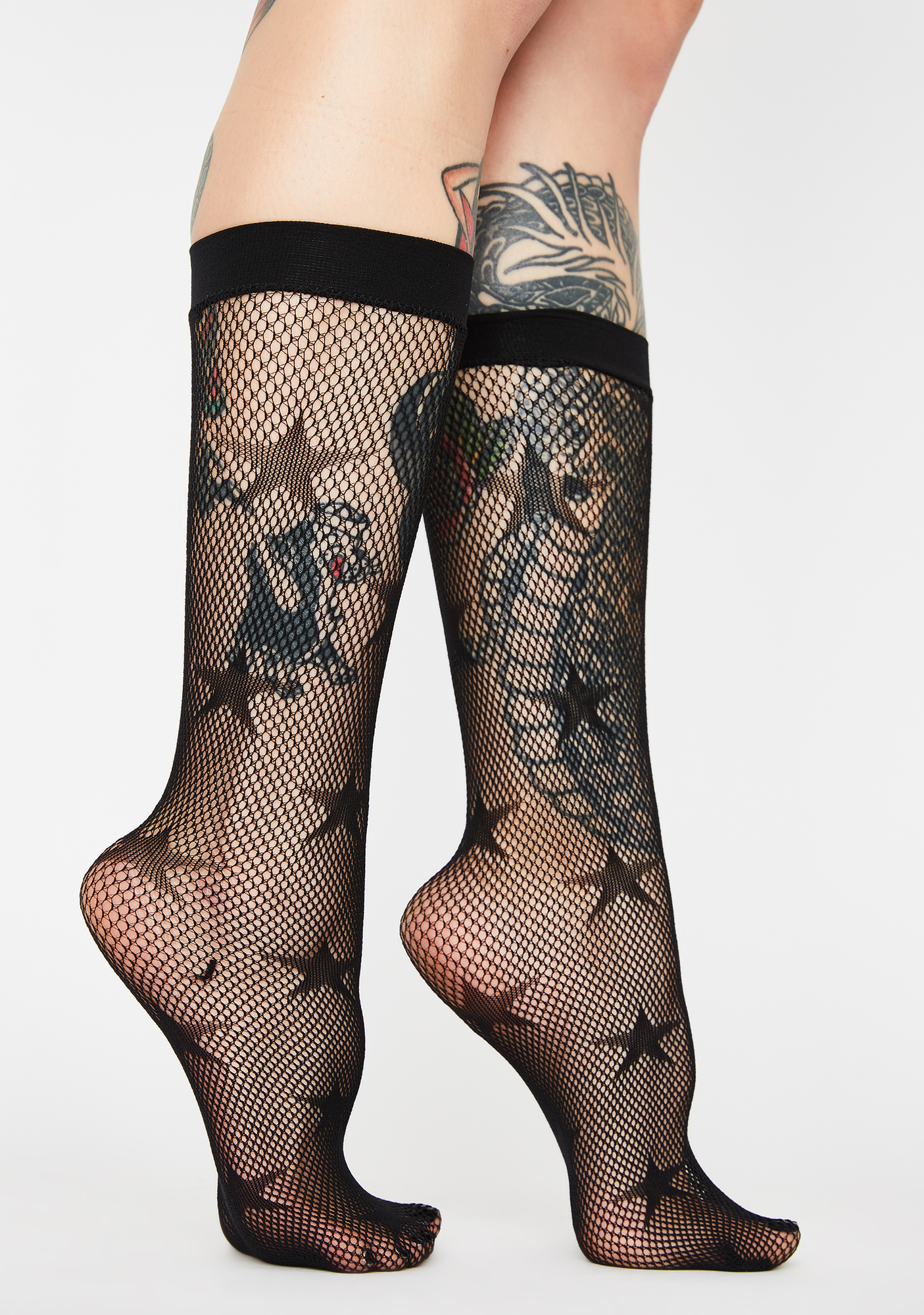 fishnet crew socks