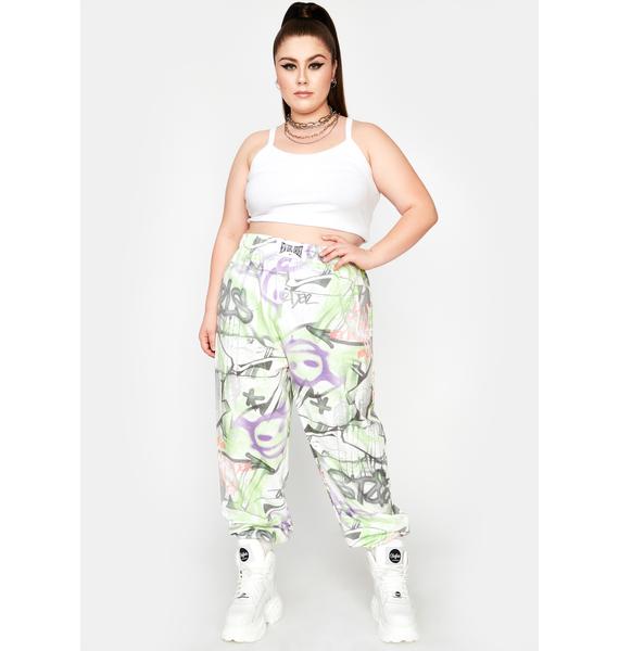 graffiti print sweatpants