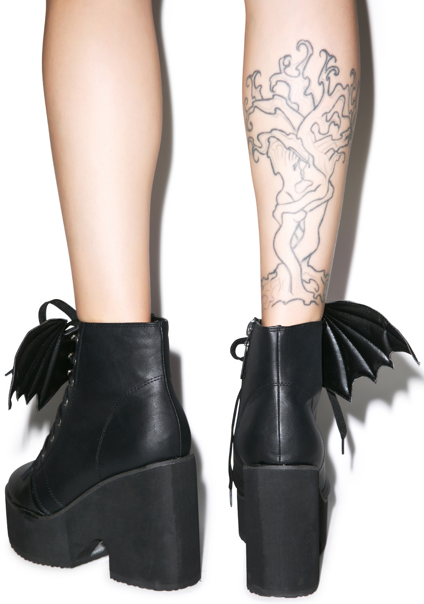 bat wing combat boots