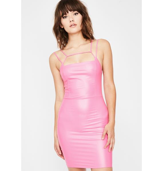 pink vinyl dress