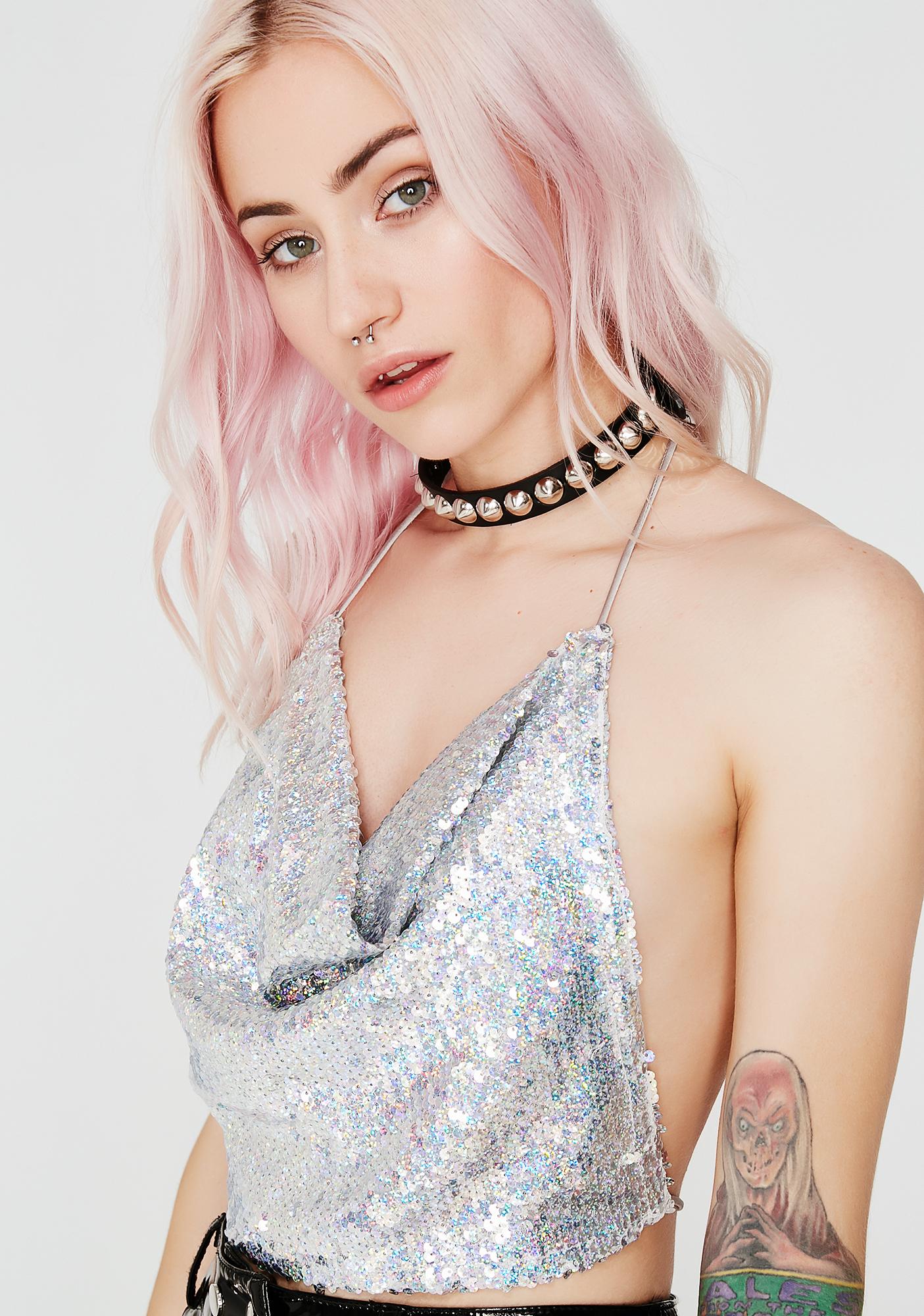 sparkly disco top