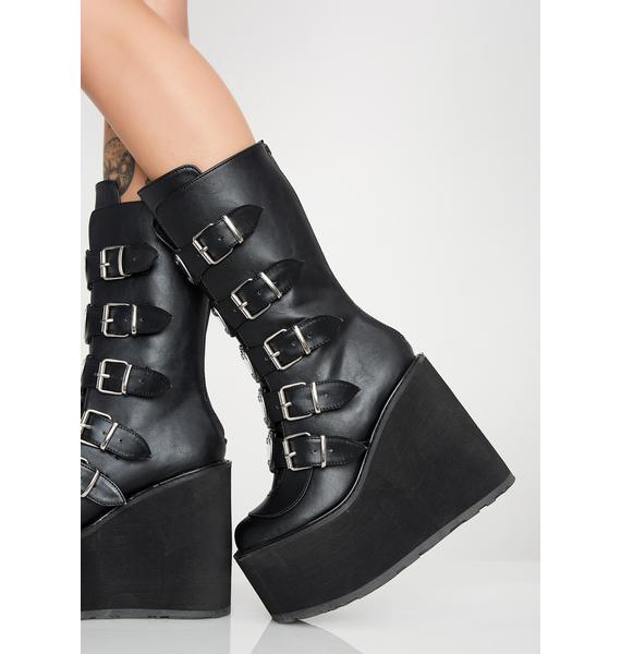 black demonia matte low trinity boots