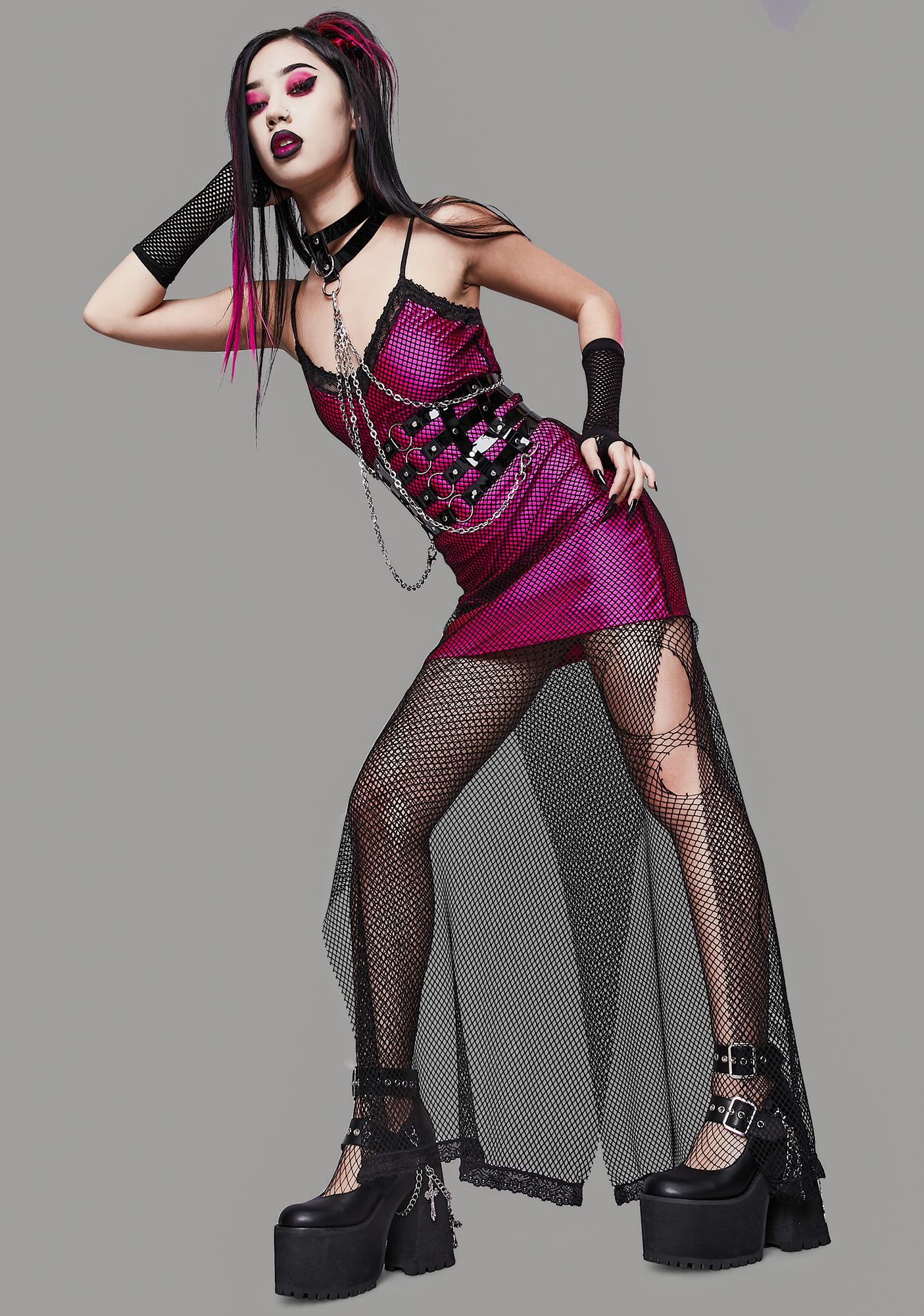 fishnet maxi dress