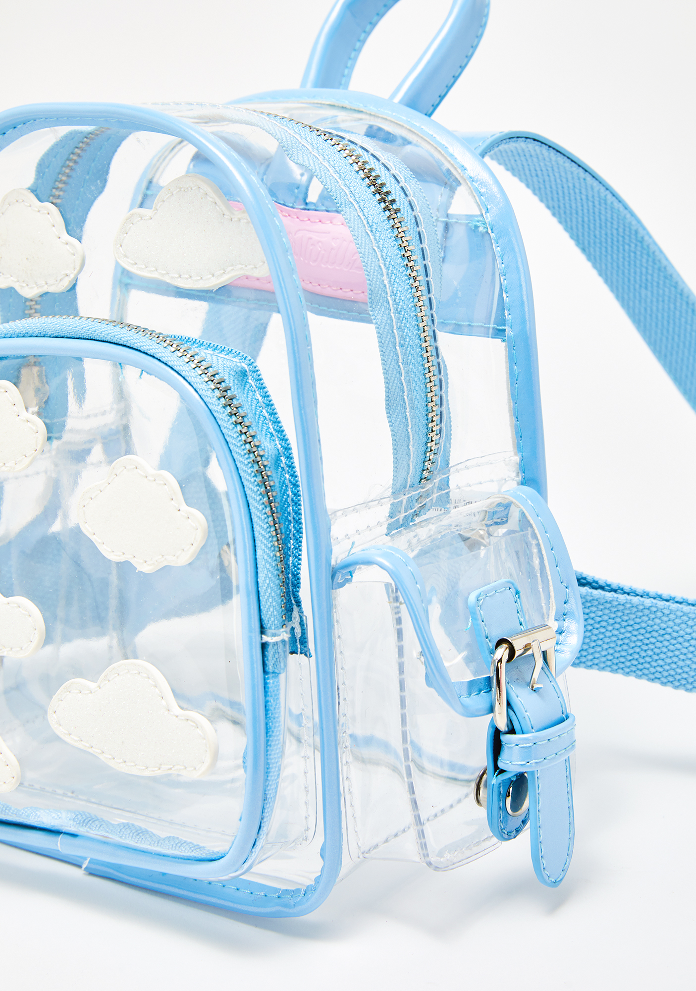 blue clear backpack