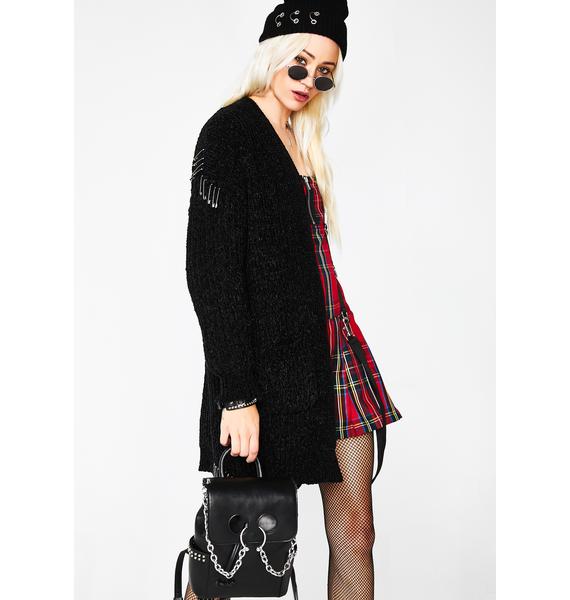 safety pin cardigan
