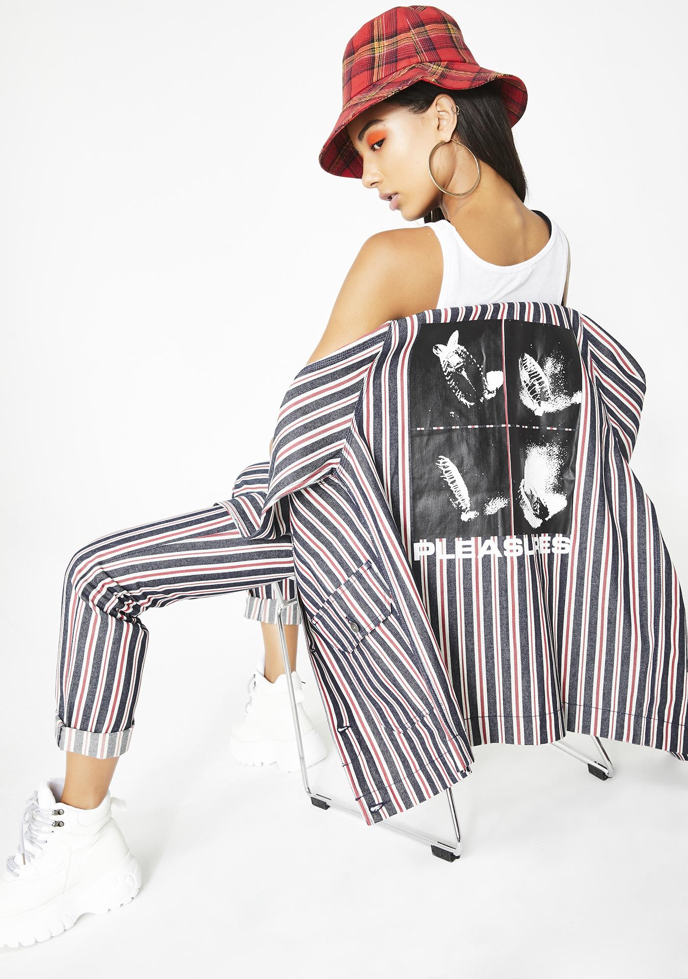 pleasures striped denim